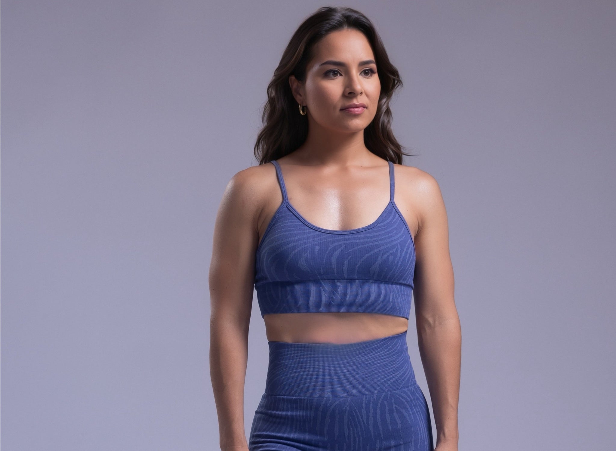 Zebra Seamless Sports Bra Blue