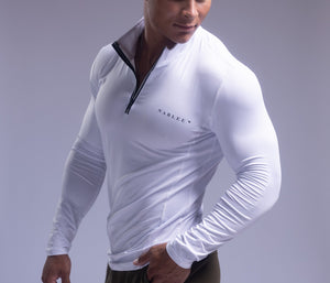 Armor quarter zip long sleeve Tee White