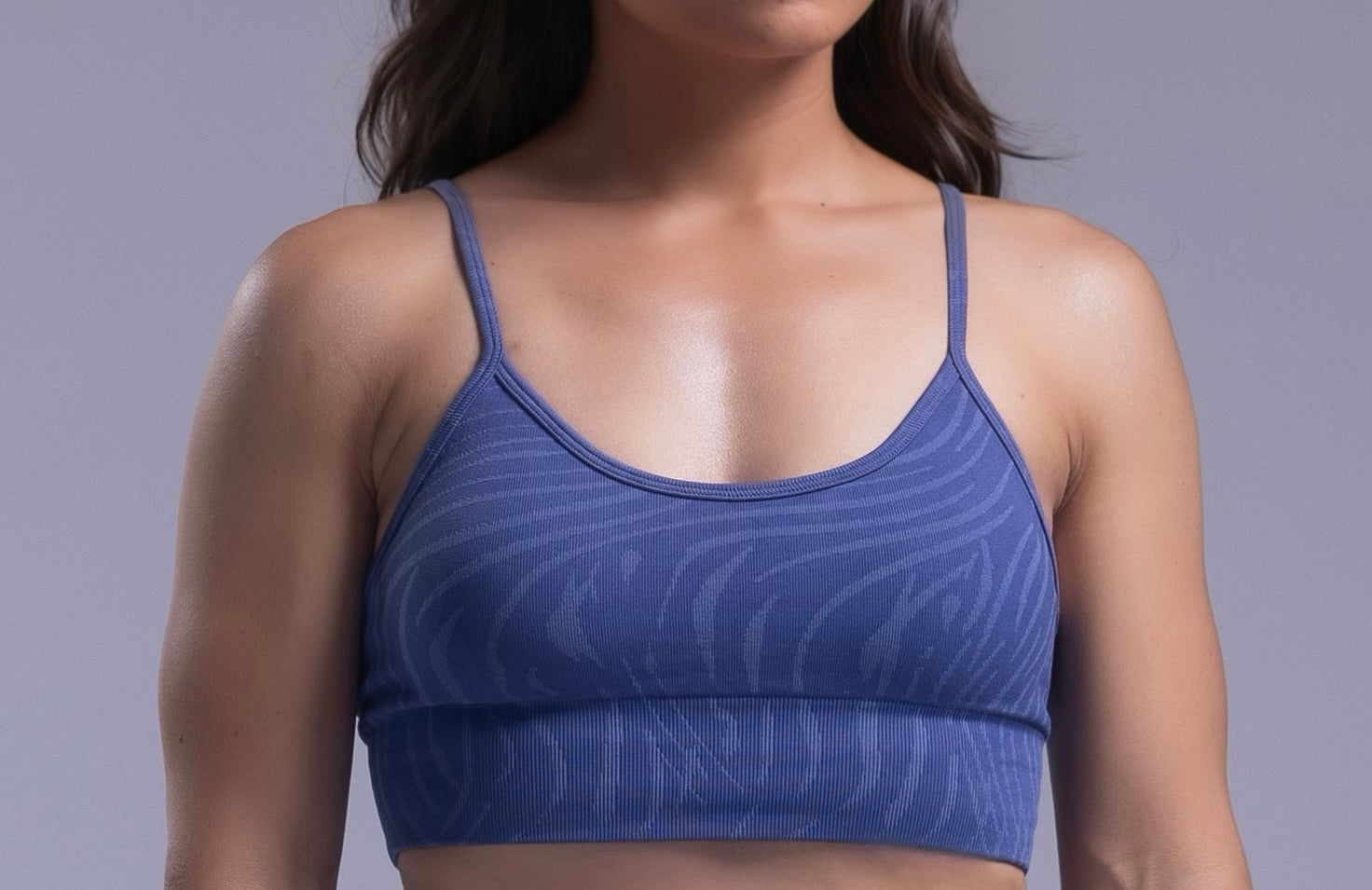 Zebra Seamless Sports Bra Blue