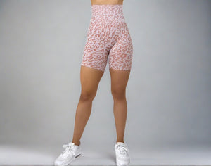 Seamless Leopard Shorts Peach