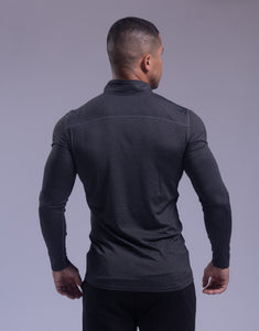 Armor quarter zip long sleeve Tee Charcoal-Gray