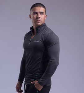 Armor quarter zip long sleeve Tee Charcoal-Gray