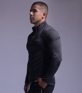 Armor quarter zip long sleeve Tee Charcoal-Gray