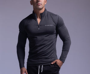 Armor quarter zip long sleeve Tee Charcoal-Gray