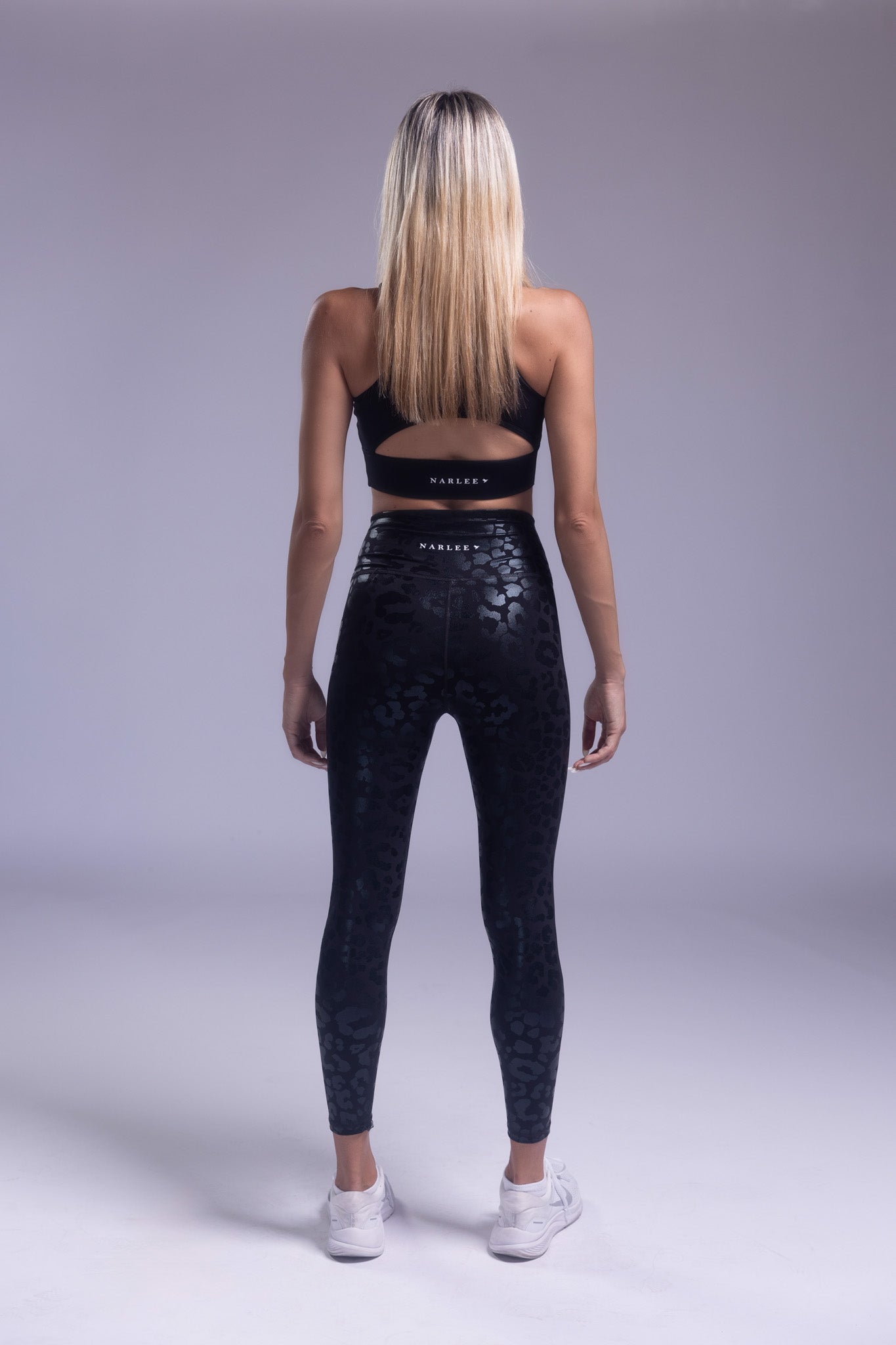 Shimmer Leopard Leggings Black