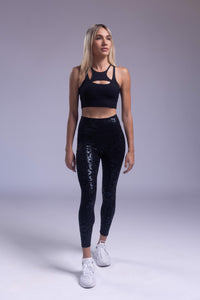 Shimmer Leopard Leggings Black