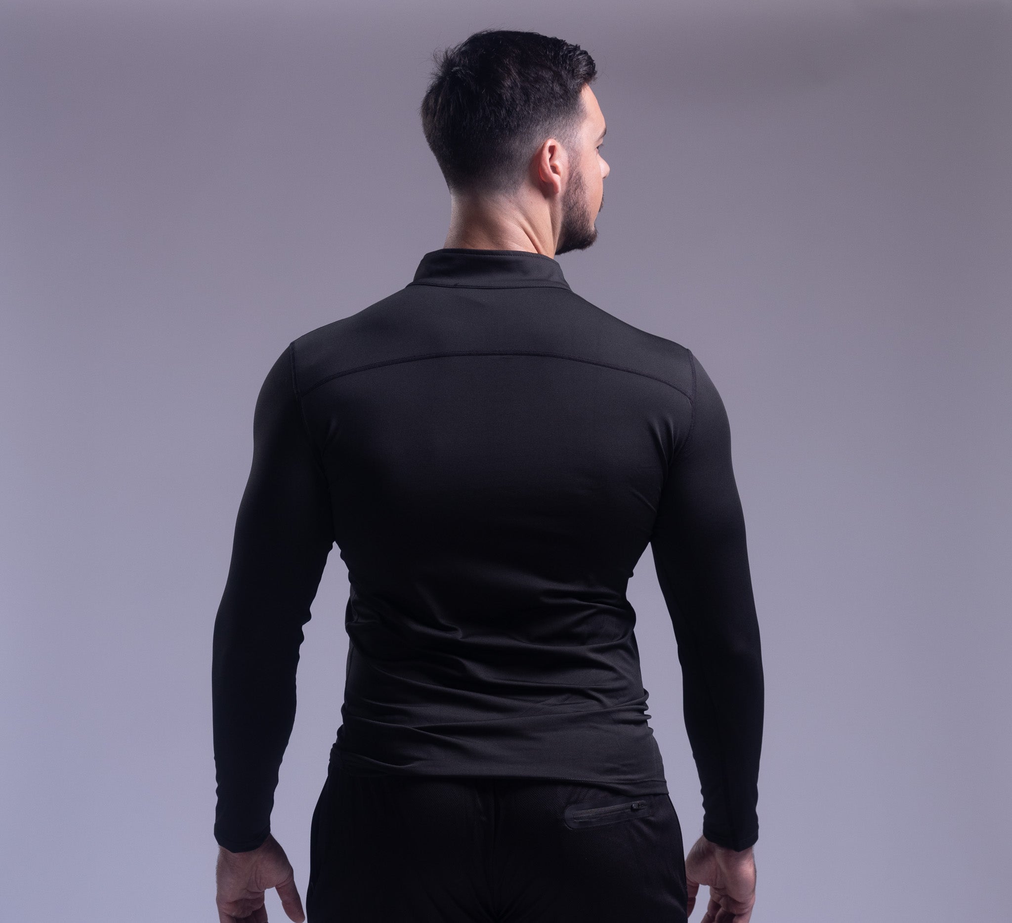 Armor quarter zip long sleeve Tee Black