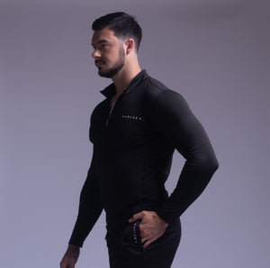 Armor quarter zip long sleeve Tee Black