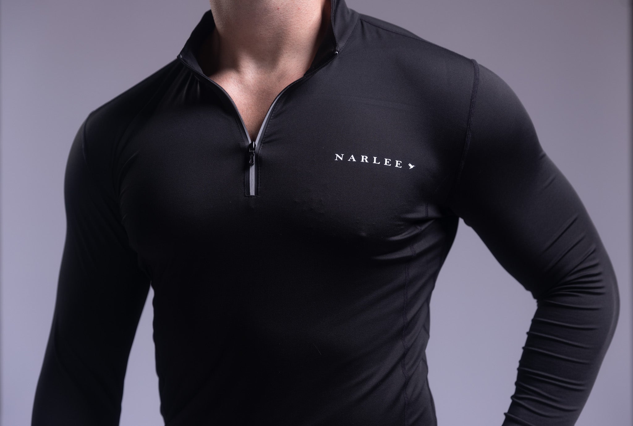 Armor quarter zip long sleeve Tee Black